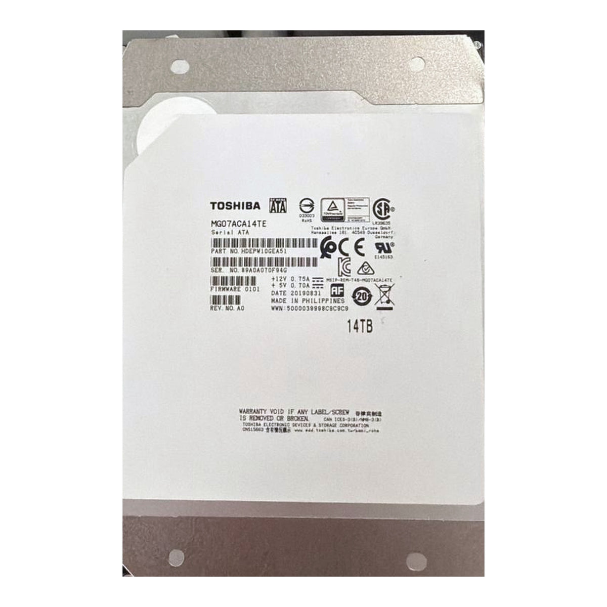 Toshiba MG07ACA14TE 14TB SATA Enterprise HDD — Grade A Refurbished