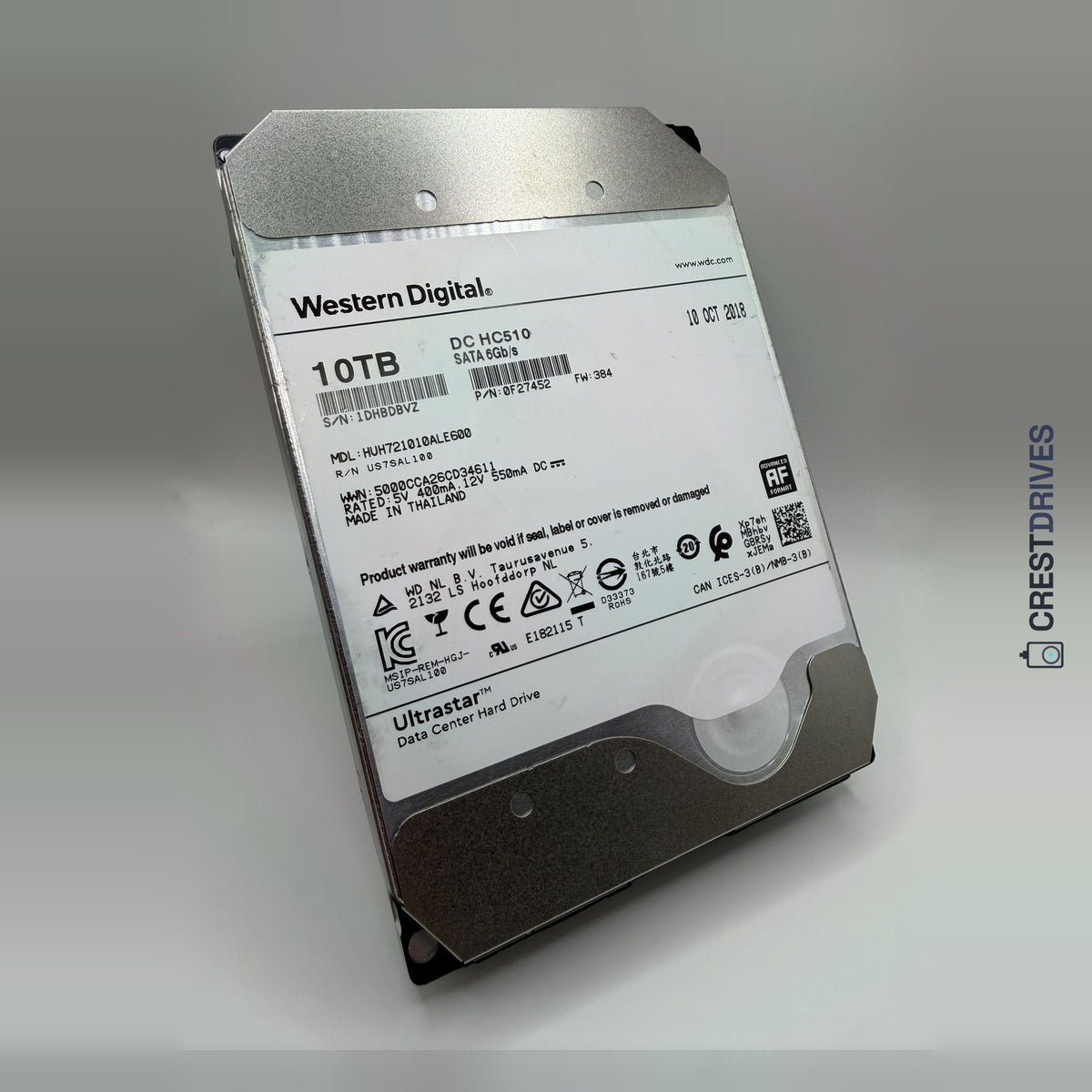 WD Ultrastar DC HC510 (HGST He10) 10TB SATA Enterprise HDD — Grade A Refurbished
