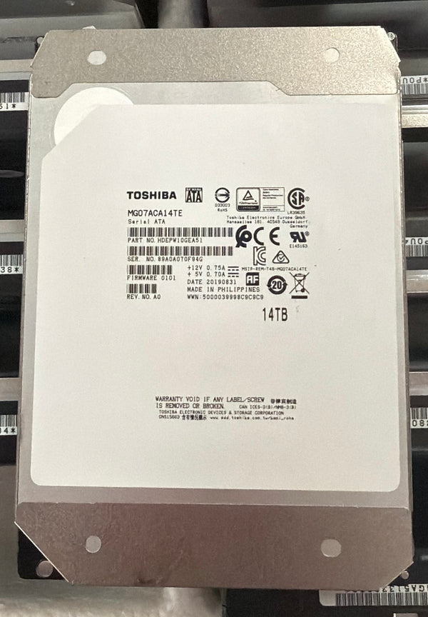 Toshiba MG07ACA14TE 14TB SATA Enterprise HDD — Grade A Refurbished
